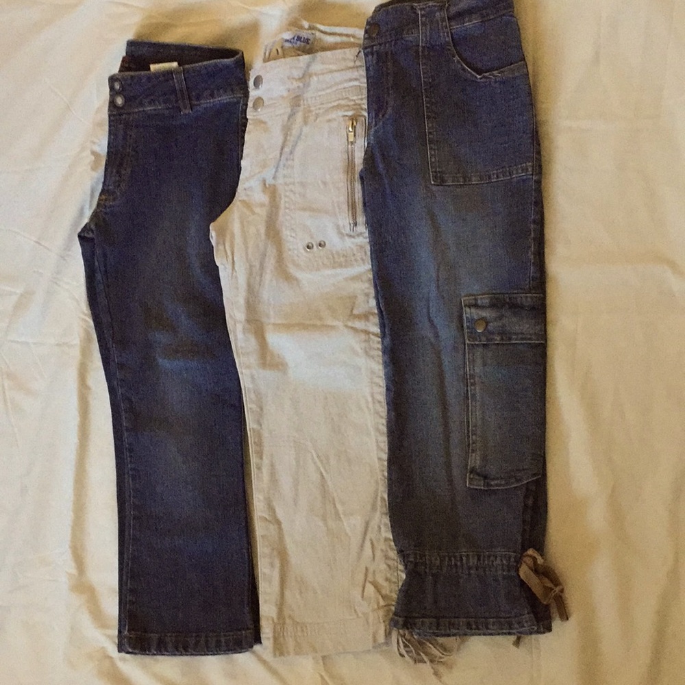 - -juniors Set 3 jeans capris two wear jeans size 1